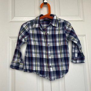 5 for $20 Calvin Klein Toddler Plaid Long Sleeve Button Down Shirt 3T